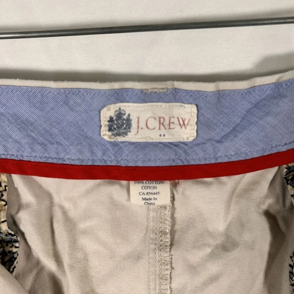 J. Crew Chino Shorts 38 Khaki Pockets Button Zip 10